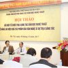 Bà Nguyễn Thị Hồng Ngát. Phó Chủ tịch Hội Điện ảnh Việt Nam phát biểu tại Hội thảo